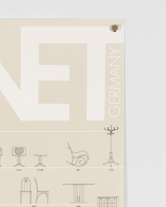Image 1 of Thonet Furniture – 1989 – Original Vintage Advertising Poster – Bauhaus Bentwood Design – 83.7x59.5 cm