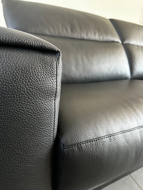 Image 1 of OLTA Spectra Sofa Set – Black Leather – Impeccable Condition