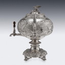 Samovar antico in argento massiccio di Guglielmo IV, opera di Sebastian Crespell II, 1837.