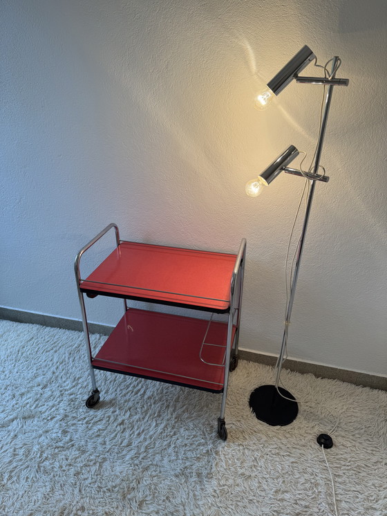 Image 1 of Rolling Formica Sideboard 60s