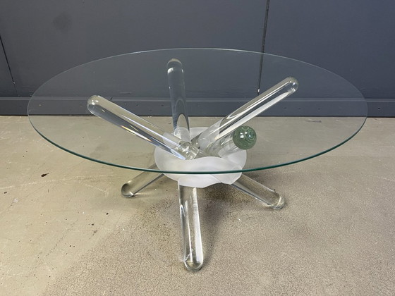 Image 1 of Tavolino arlecchino in vetro di Murano di Maurice Barilone, anni '80