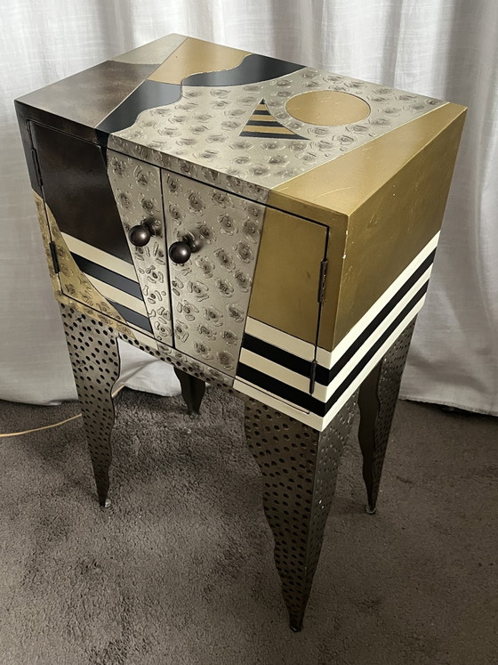 Memphis Stijl Kastje, Lam Lee Group, 1990’s – Kasten, Metal, Wood, Vintage (photo 3 of 13)