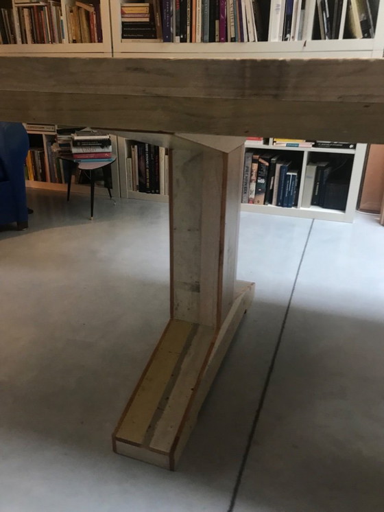 Image 1 of Table de cantine Piet Hein Eek en bois de récupération 300x90x78