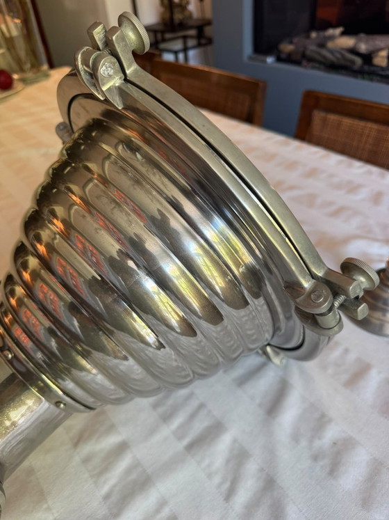 Aluminium industrial Nautical design pendant lamp Eichholtz, Metal, Glass, Silver, Industrieel (photo 6 of 15)