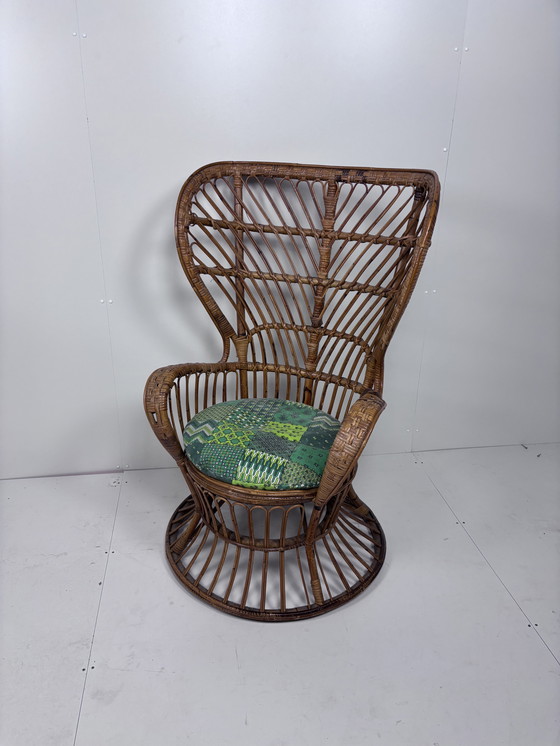 Image 1 of Vintage Peacock Chair Rattan Bamboo