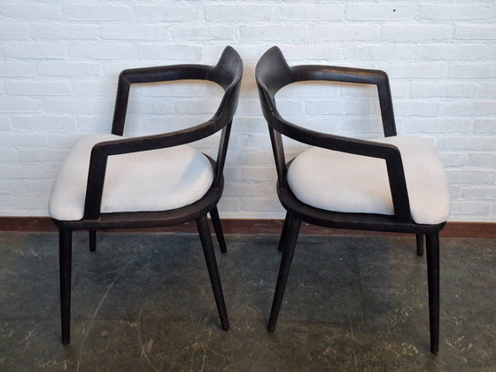 2x Porada Designstühle – Sessel, Holz, Baumwolle (photo 4 of 11)