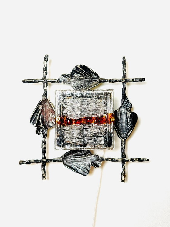 Image 1 of Brutalist wall lamp by Tom Ahlström and Hans Ehrlich for A + E Leuchte, Sweden, circa 1960s