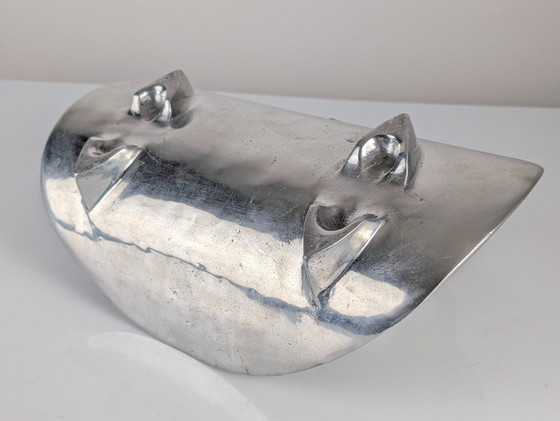 Image 1 of Porte-bûches en aluminium et laiton de David Marshall, Espagne, années 1980