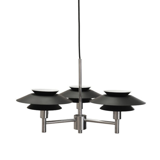 Lampada a sospensione Genoa con tre paralumi, in metallo, Harald Nyborg A/S, Danimarca, stile contemporaneo – kroonluchters