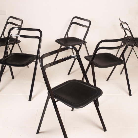 Sillas Clio de Acero y Cuero de Giorgio Cattelan para Cidue – Sillas de comedor, Leather, polished steel (photo 8 of 25)