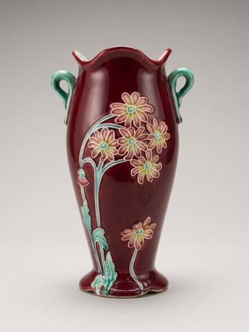 Vase Art Nouveau en faïence - De Bruyn – 25 cm