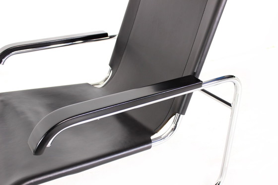 Image 1 of 1A Restored, Early Edition Marcel Breuer B35 / S35L Lounge Chair / Cantilever Chair for Thonet, Leather and Chrome, 1 of 2