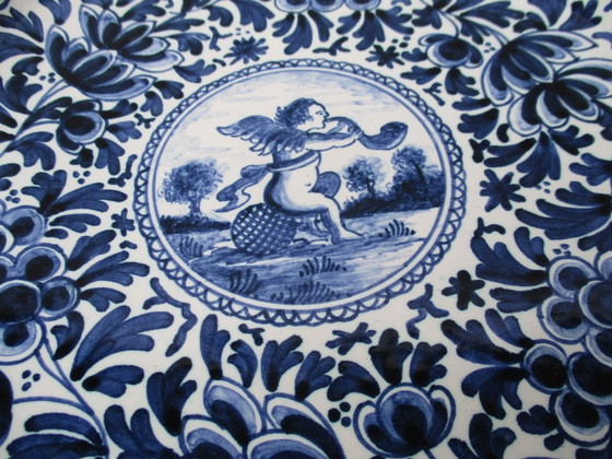 Image 1 of Cerámica antigua de Delft, plato y cuenco azul y blanco, cerámica antigua de Delft, pintados por P.H.v. Praag.