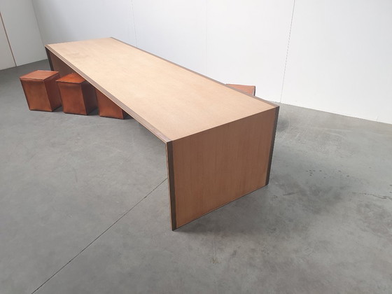 Image 1 of Oak Brass Vintage Design XL table custom made