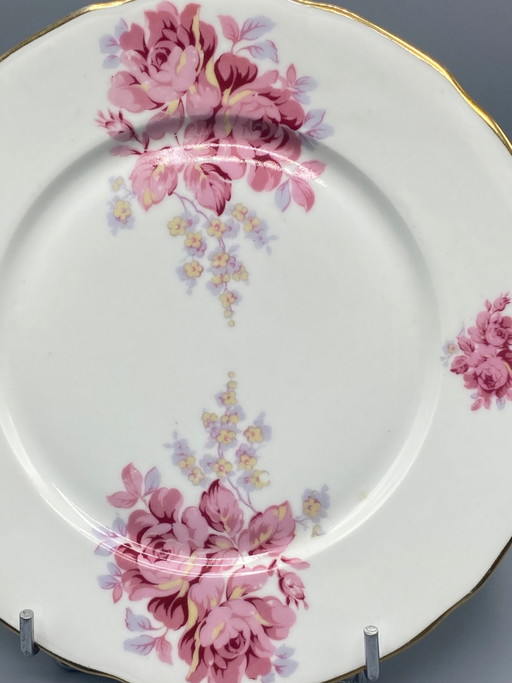 Assiette ancienne en porcelaine de Limoges – Roses anciennes et dorure – Circa – decoratieve objecten, Gold (photo 2 of 4)