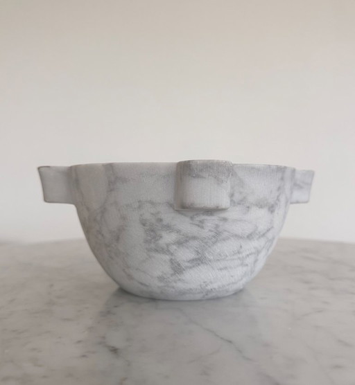 Mortar made of Carrara marble - High-quality marble bowl for kitchen & design / decoration