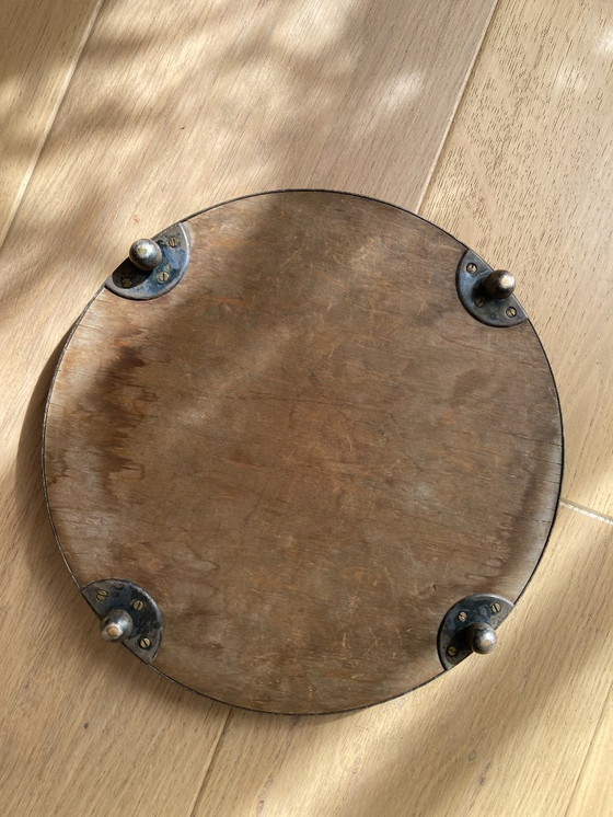 Image 1 of Art Deco tray in silver-plated metal and mirror, circa 1920