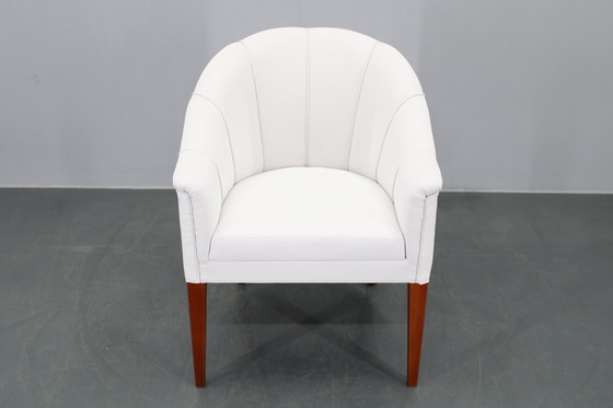 Image 1 of Vintage lederen gerestaureerde fauteuil, Tsjecho-Slowakije