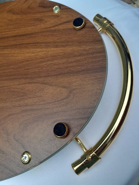 Plateau Miroir Vintage Dimart Milano Hollywood Regency – Plaqué Or 24k – Accessoires de table, Glass, Gold (photo 8 of 8)