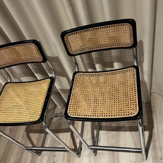 Image 1 of Coppia di sgabelli da bar in stile S32, ispirati a Marcel Breuer, anni '70