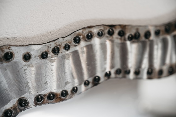 Image 1 of Brutalist Studded Metal Wall Mirror, 1960s Modern Design