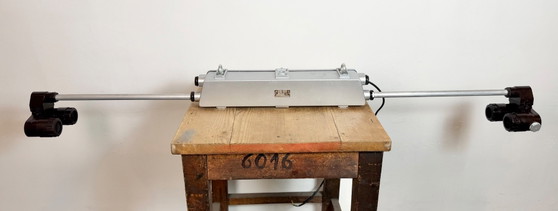 Image 1 of Industriële zilverkleurige buislamp van Elektrosvit, jaren 70.