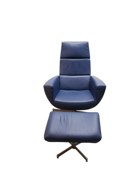 Image 1 of Leren relax fauteuil met voetenbank