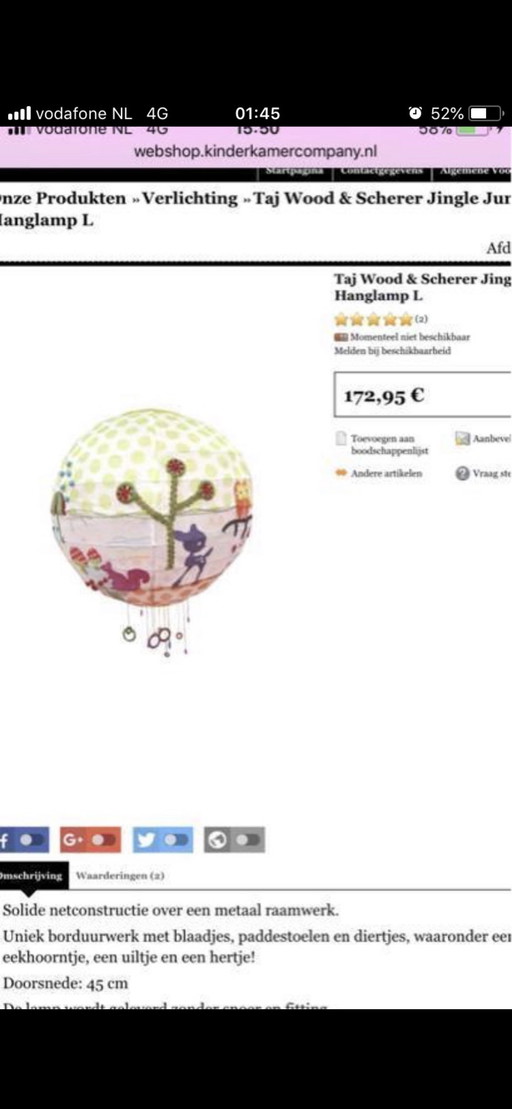 Hanglamp Taj Wood & Scherer kinder baby kamer