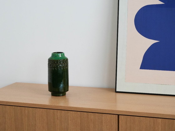 Image 1 of Grüne Keramikvase, dänisches Design, 1970er Jahre, hergestellt in Dänemark