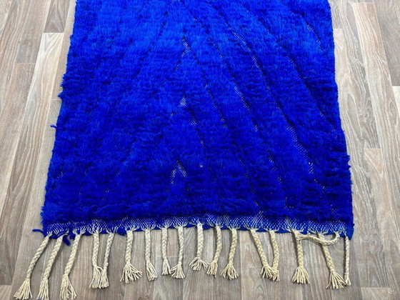 Traditioneller handgeknüpfter blauer Berberteppich 100/300 – Teppiche & Läufer, Wool (photo 7 of 10)
