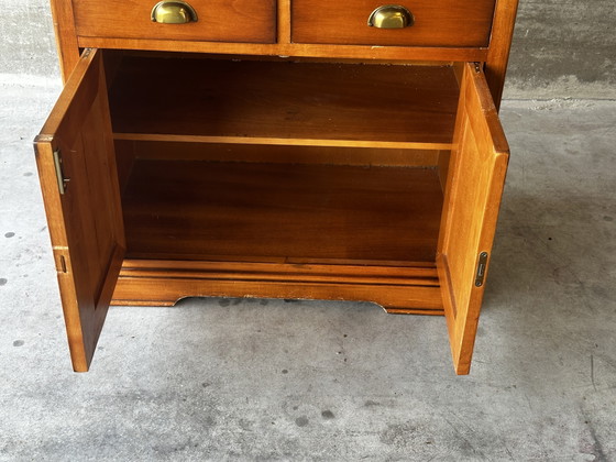 Roltafel van kersenhout – Klein opbergbureau, tweede helft van de 20e eeuw – Fabrication artisanale, Wood (photo 9 of 14)