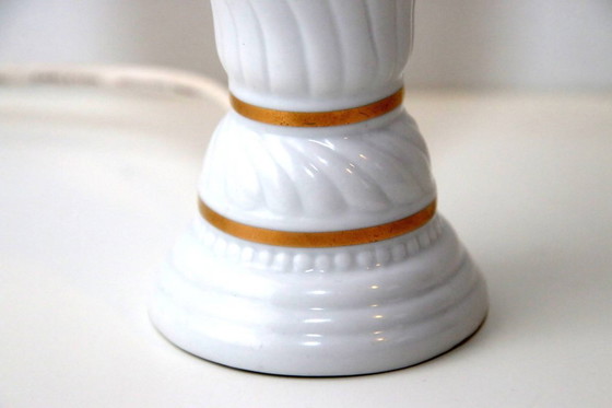 Image 1 of Porcelain table lamp, hand-painted, 1980s vintage