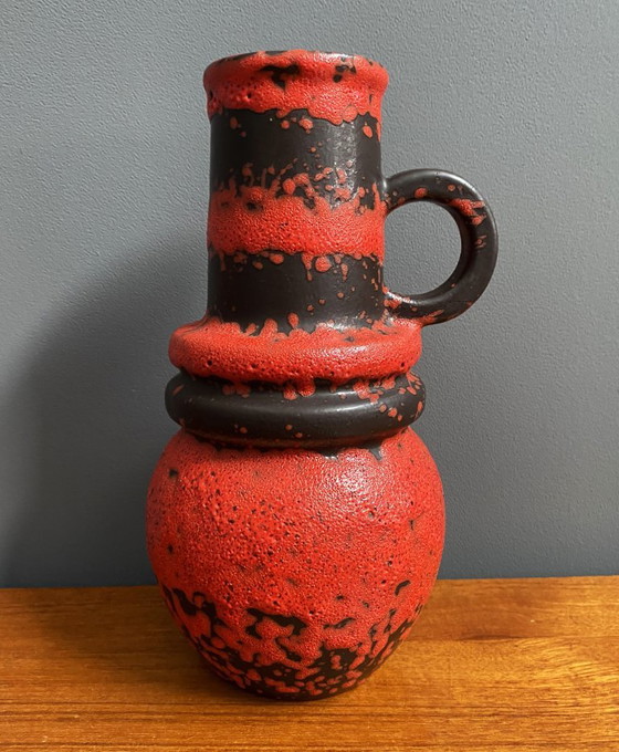 Scheurich Vase Model 428-26 Red And Black West Germany Pottery – Ceramic (photo 12 of 12)