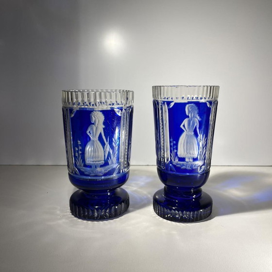 Verres en Cristal de Bohême, 1900, Lot de 2 – Verres et carafes, Crystal, Glass, Bohemian (photo 8 of 14)