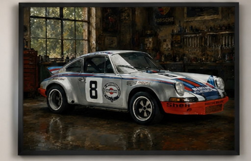 Porsche 911 Carrera RSR Martini Racing #8 – Targa Florio 1973 – giclee prints, Paper
