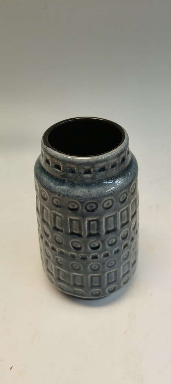 Image 1 of Vaso vintage 1970 Scheurich Inka in ceramica Germania Ovest blu