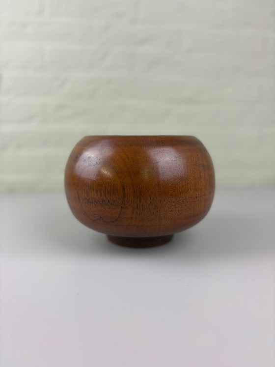 Image 1 of Ciotola vintage danese in teak – Stile moderno di metà secolo