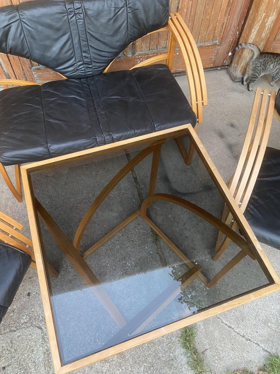 Mid-Century Leather Sofa, Armchair and Table, Set of 4 – Lounge sets, Mid Century Modern (photo 6 of 8)