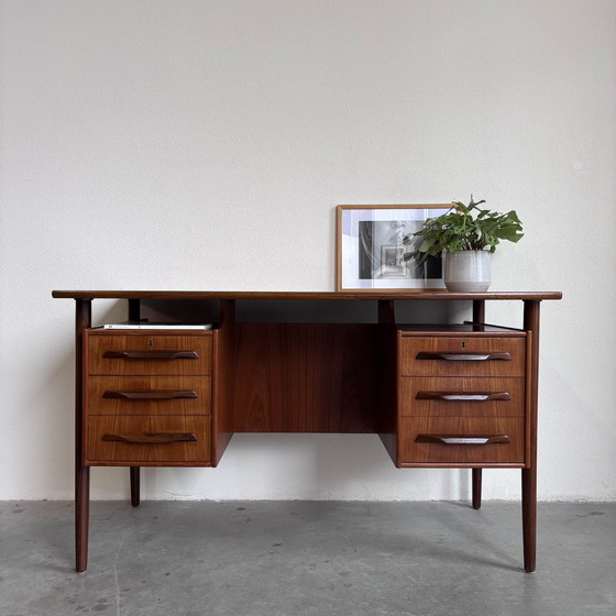 Image 1 of Vintage Desk 2-Sided In Teak