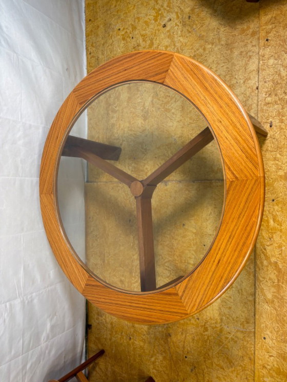 Image 1 of Mid-century retro vintage teak round coffee table with 3 nesting side tables by g plan – 1960    Elegant design|functional