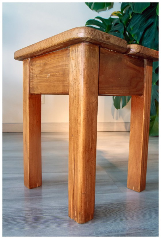 Image 1 of Chalet stool 1970, solid pine