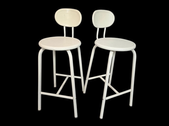 Image 1 of Ikea - metallo - plastica ABS - 2 x sgabelli da bar - firmati - Italia - anni '80
