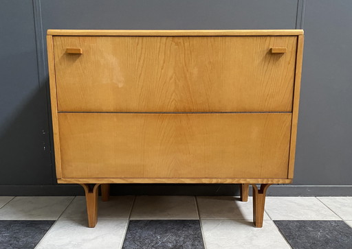 blonde wood cabinet by Frantisek Mezulanik 1960s
