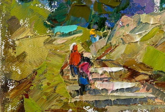 Image 1 of Original Oil Painting Summer Forest Landscape Silence surrounded by nature