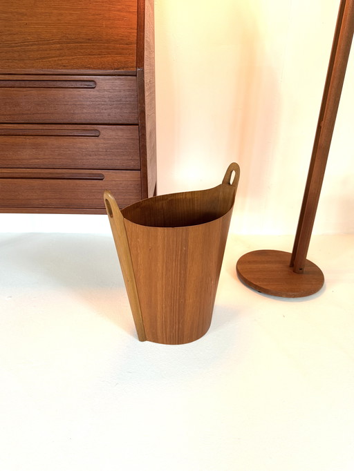 Vintage-Abfalleimer aus Teakholz, P.S. Heggen '60