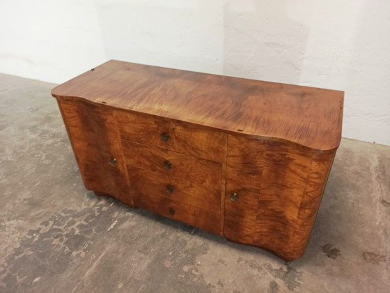 Image 1 of Art Deco walnut dresser sideboard with a mirror 