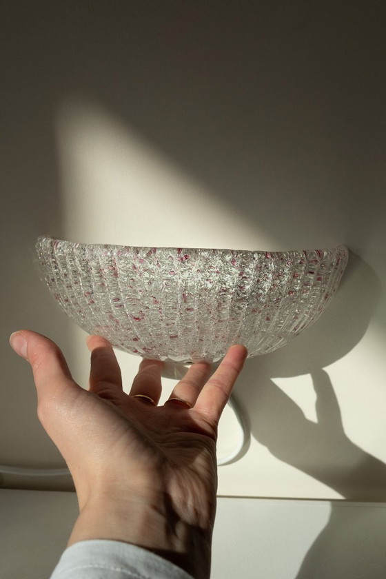 Image 1 of Set di 2 lampade da parete vintage in Murano con macchie rosa