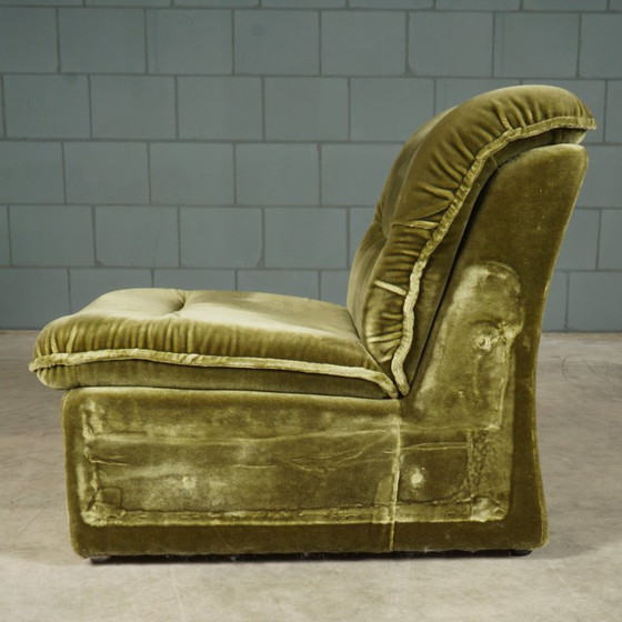 Image 1 of Mid-century modular sofa – green velvet – 1970s