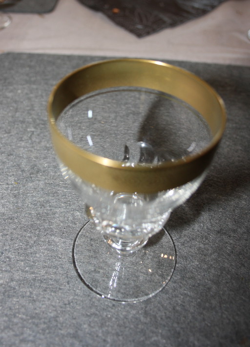 6 antique liqueur glasses with minton rim - Theresienthal Marlow - Rarity