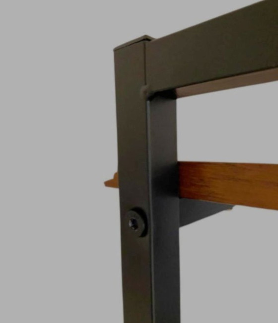 Image 1 of 1x Mid-Century Modern Teak Bookshelf with Iron Frame, Italy, 1960s